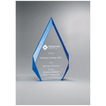 A6748: 4 1/4" x 7 7/8" Flame Series Clear Freestanding Acrylic with Blue Accented Bevels