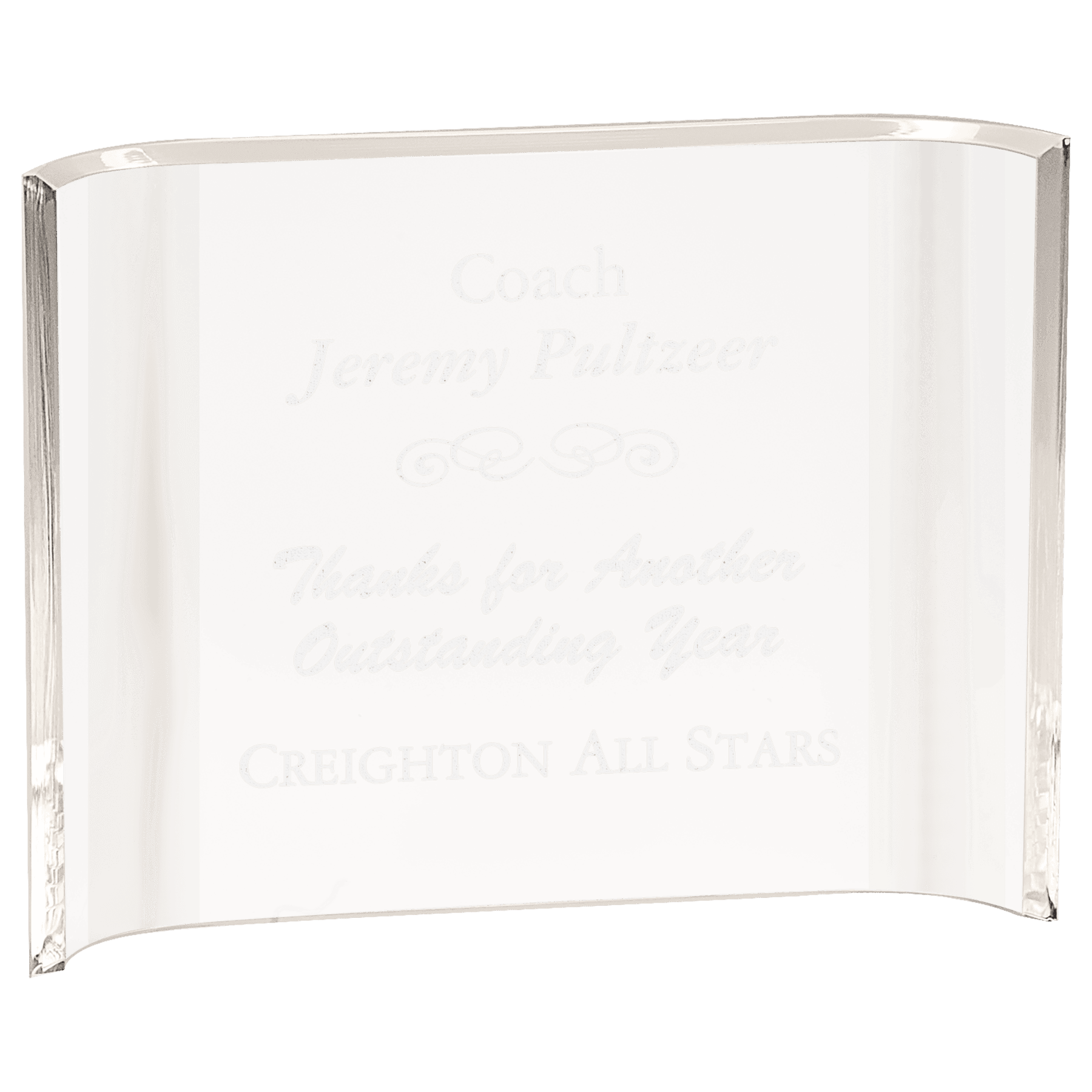 8" x 6" Clear Acrylic Crescent