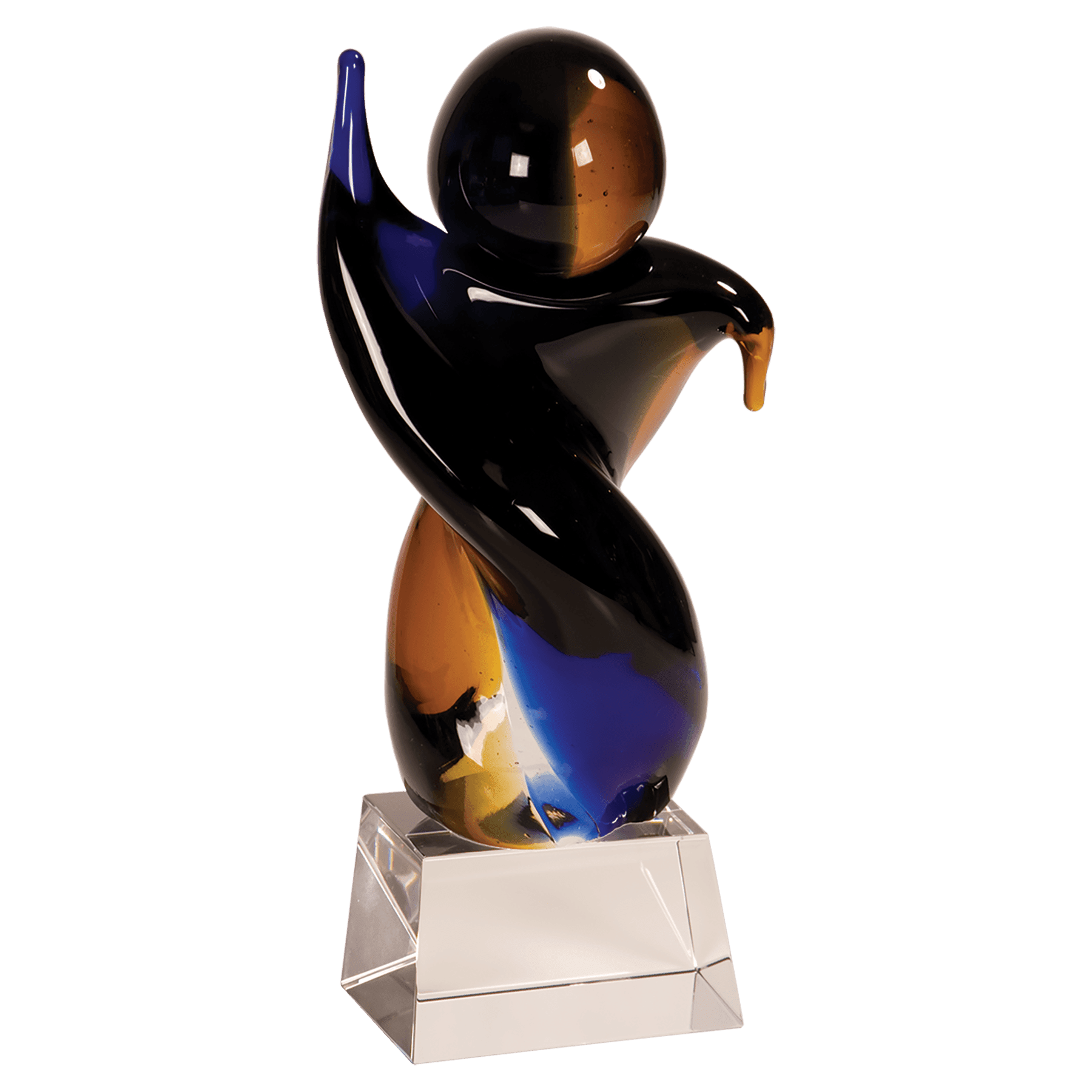 AGS12: 9 1/2" Twisted Body Art Glass