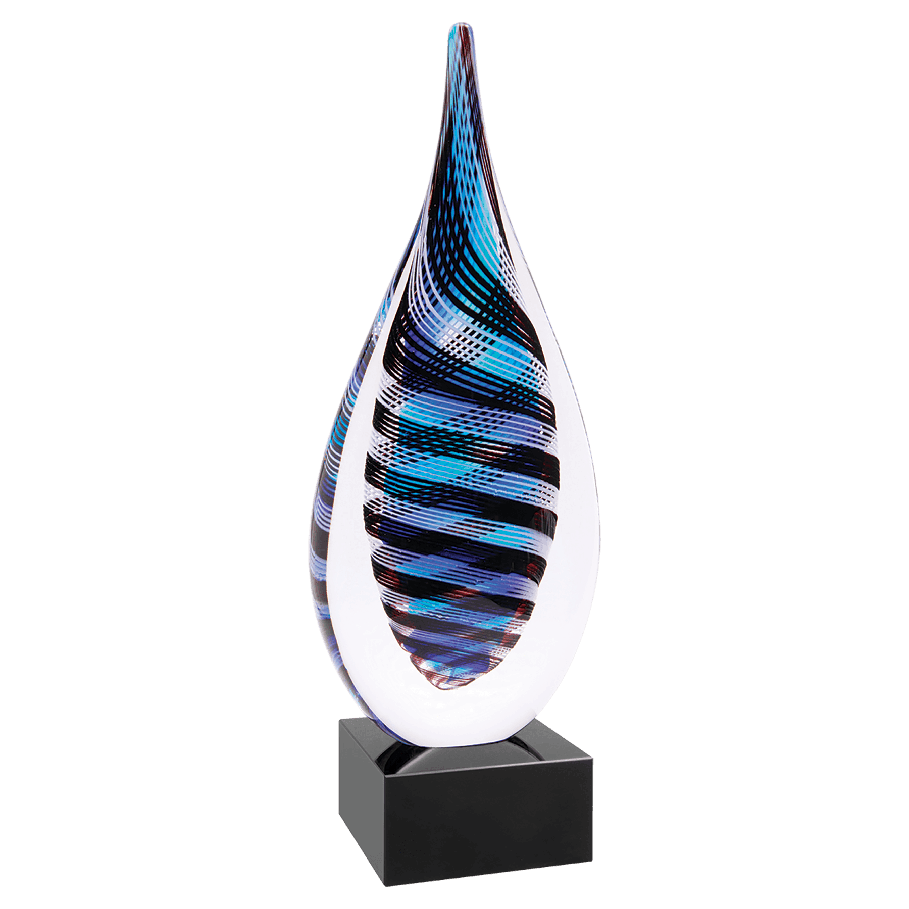 SKU: AGS54 - 12" Blue, White & Black Twisted Rain Drop