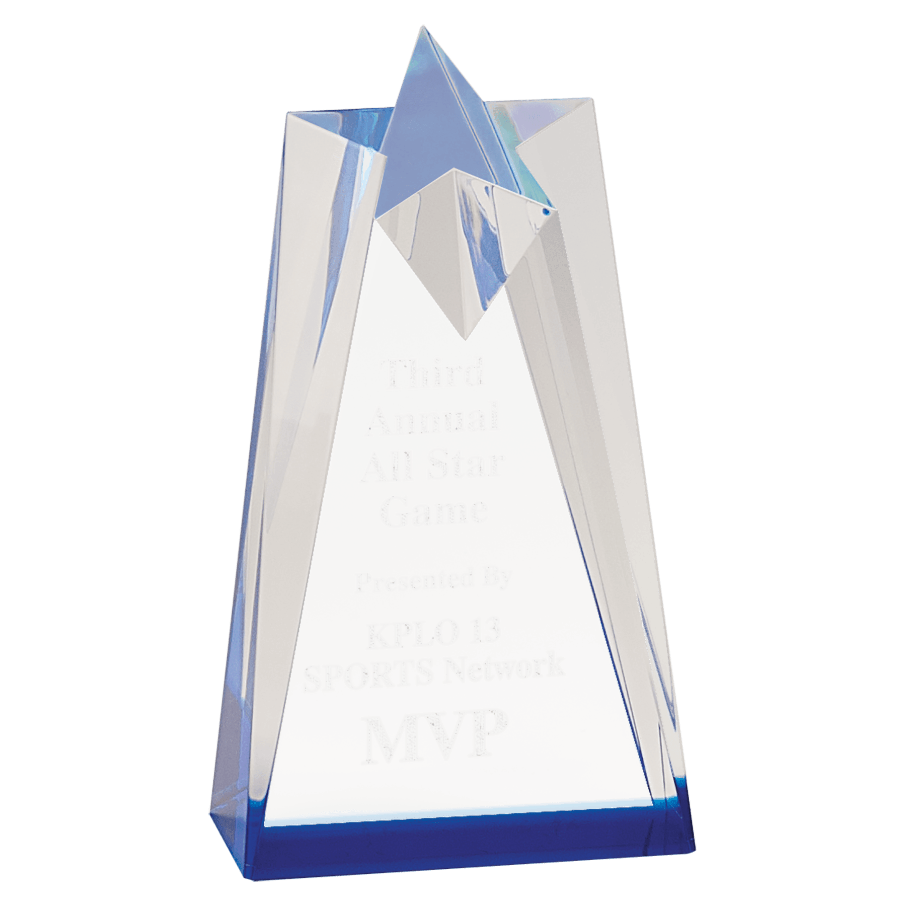 3 1/2" x 6" Blue Sculpted Star Acrylic