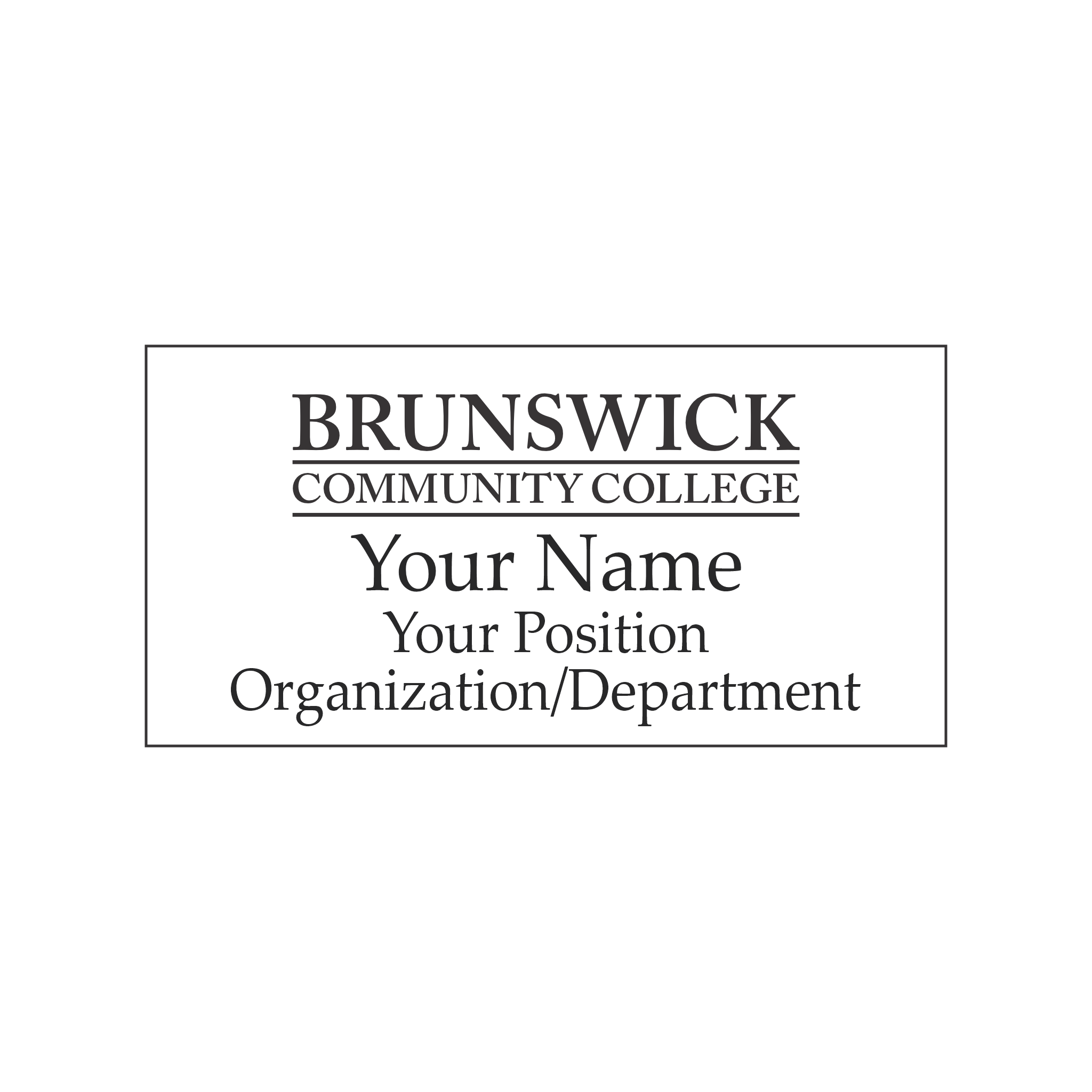 BCC 3 Line Badge - Navy/ White 1.5x3