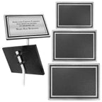 CAS Series: Silver/Black Rectangle Cast Aluminum Sign with 24" Aluminum Rod