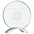 CMG11: 7 1/4" Round Cosmic Glass with Silver Base