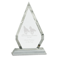 CRY102 - 8 1/2" Crystal Diamond on Clear Pedestal Base