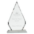 CRY104 - 10 3/4" Crystal Diamond on Clear Pedestal