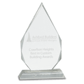 CRY136: 9" Crystal Diamond on Clear Pedestal Base