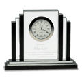 CRY171: 6" Clear Crystal with Clock and Black Crystal Trim