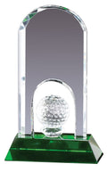 CRYSTAL DOME GOLF BALL ON GREEN CRYSTAL BASE