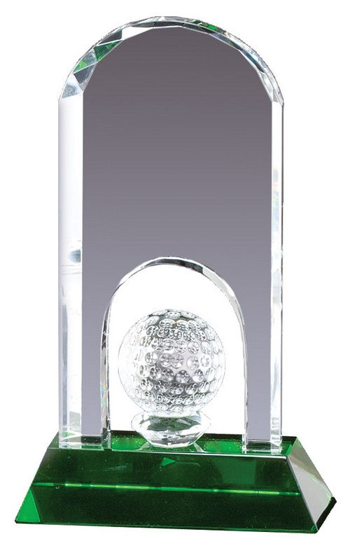 CRYSTAL DOME GOLF BALL ON GREEN CRYSTAL BASE