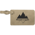 4 1/4" x 2 3/4" Light Brown Laserable Leatherette Luggage Tag