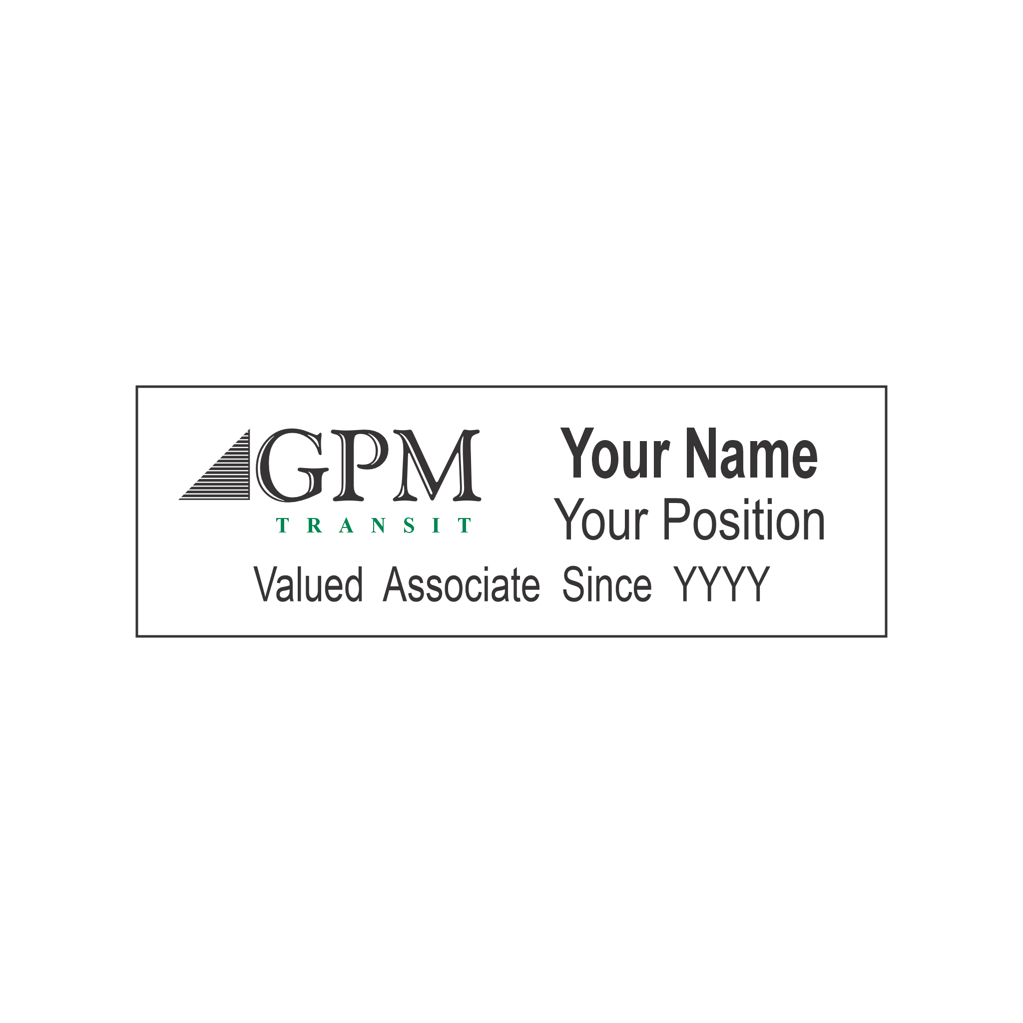 GPM Transit badge