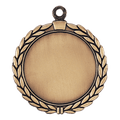 HR905G - 2 1/2" Antique Gold Wreath 2" Insert Holder Medal