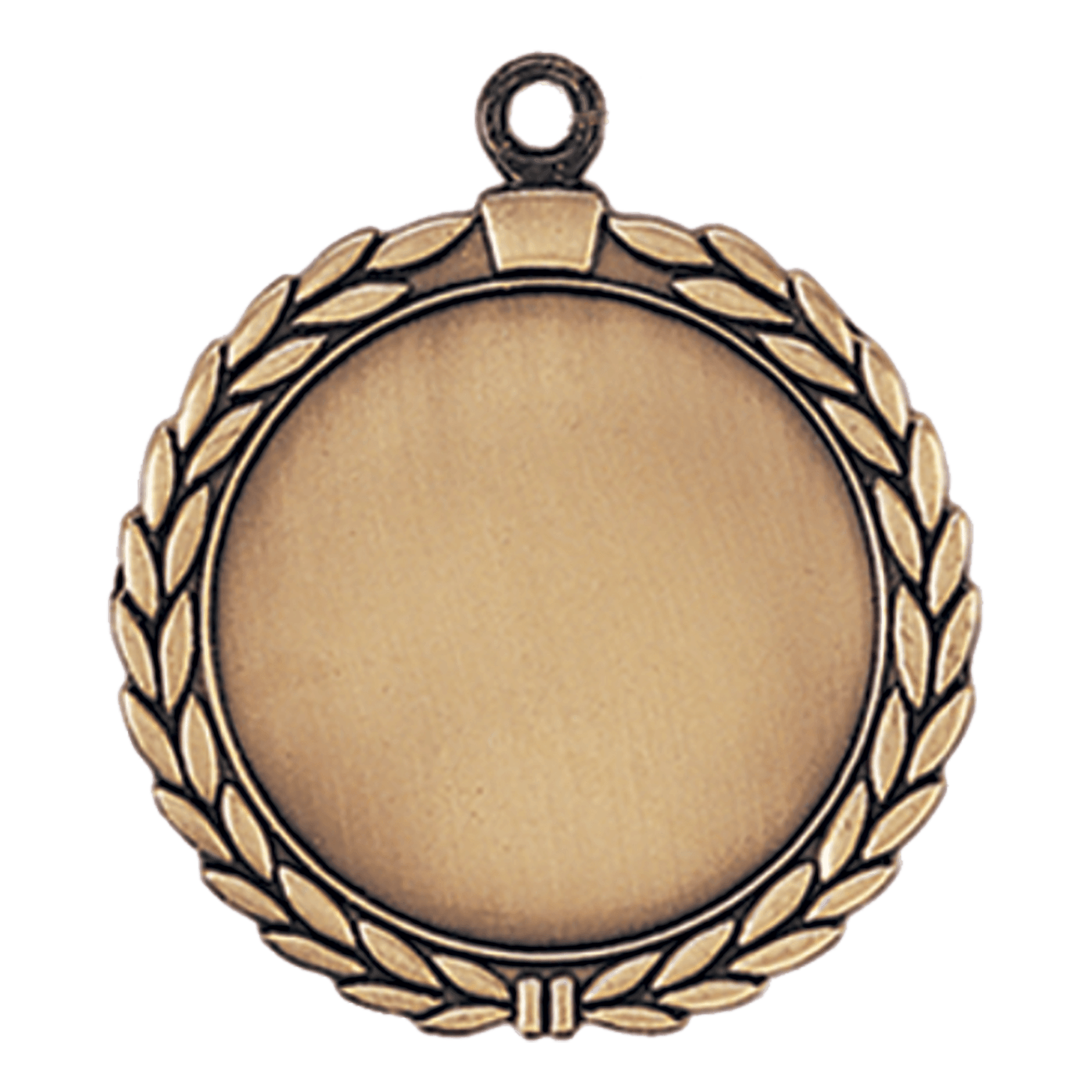 HR905G - 2 1/2" Antique Gold Wreath 2" Insert Holder Medal