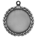 R905S - 2 1/2" Antique Silver Wreath 2" Insert Holder Medal