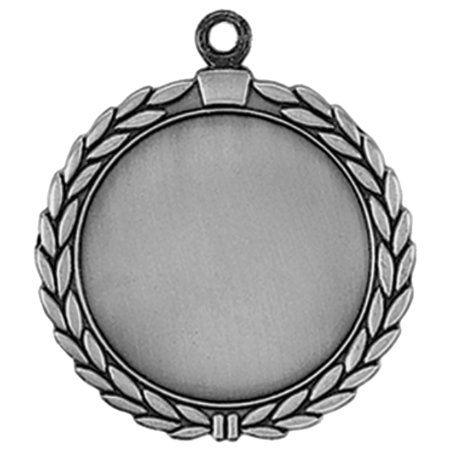 R905S - 2 1/2" Antique Silver Wreath 2" Insert Holder Medal