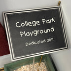 CAS Series: Silver/Black Rectangle Cast Aluminum Sign with 24" Aluminum Rod