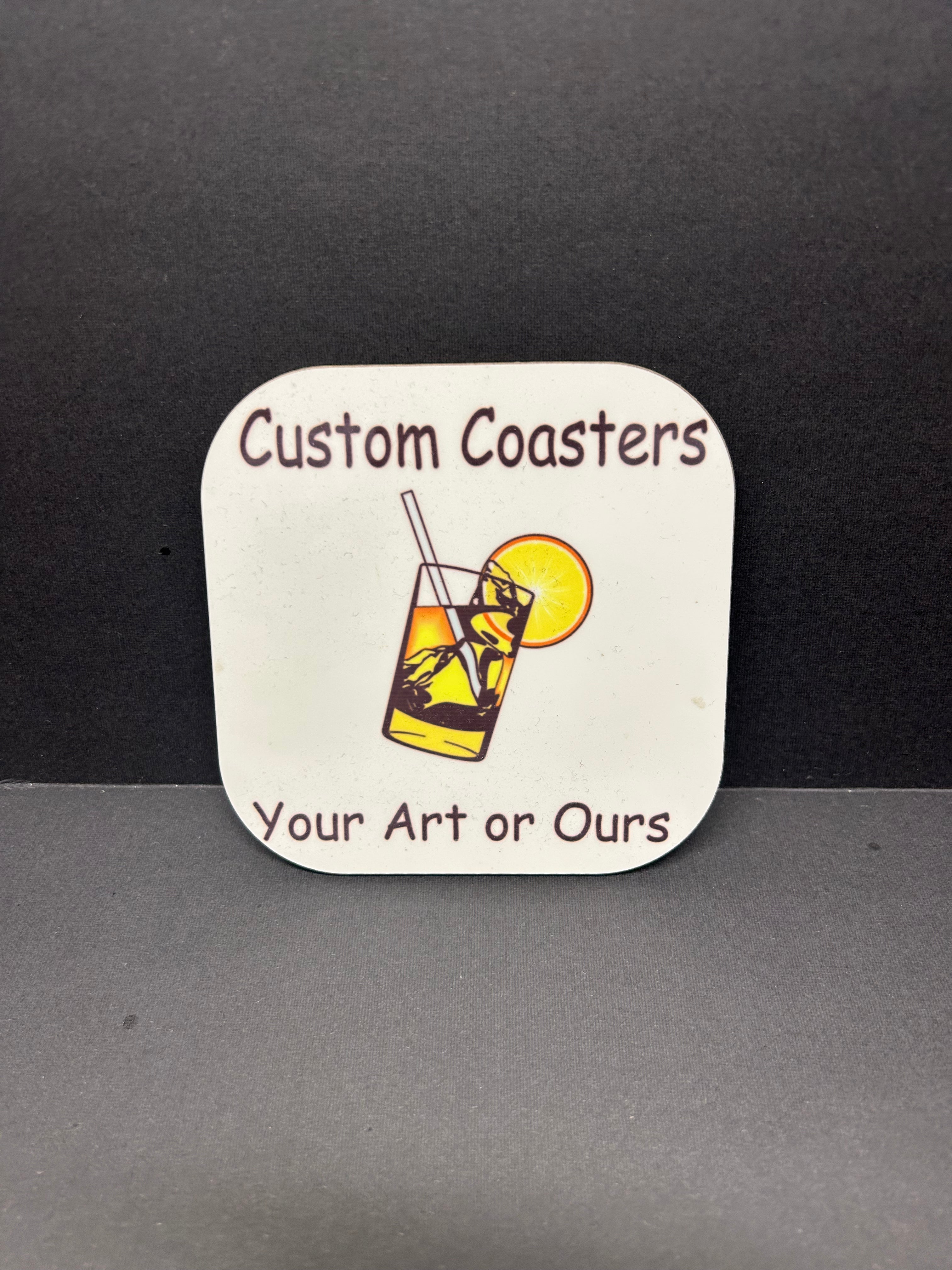 UN1009 - 4" x 4" Gloss White Customizable Coaster