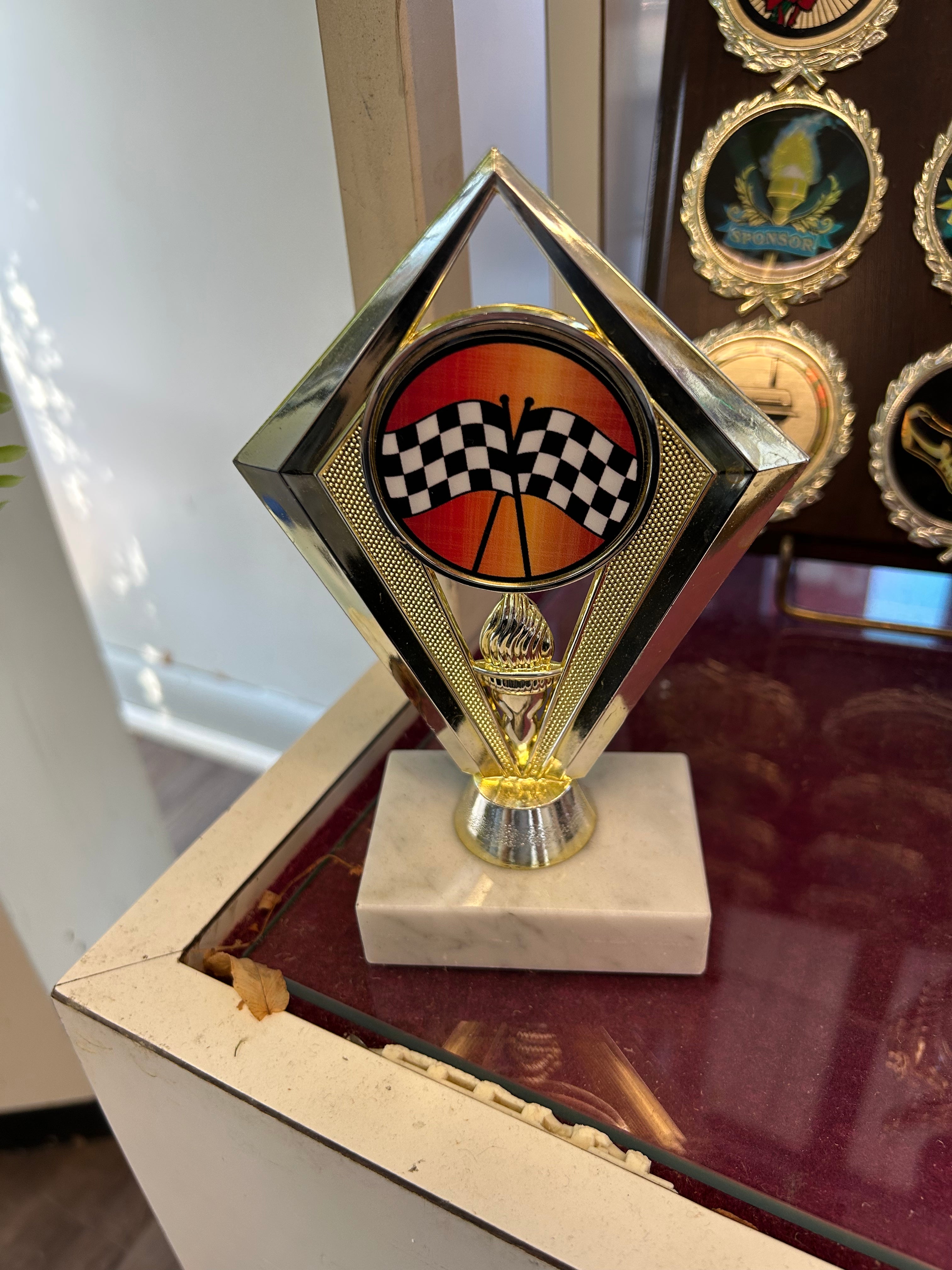 Mylar sticker and Holder on Marble base