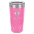Polar Camel 20 oz. Pink Ringneck Tumbler with Clear Lid