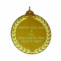 M141G - 2-9/16 DIE STRUCK MEDAL, DIAMOND CUT WREATH