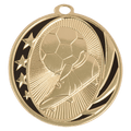 MS707G - 2" Bright Gold Soccer Laserable MidNite Star Medal