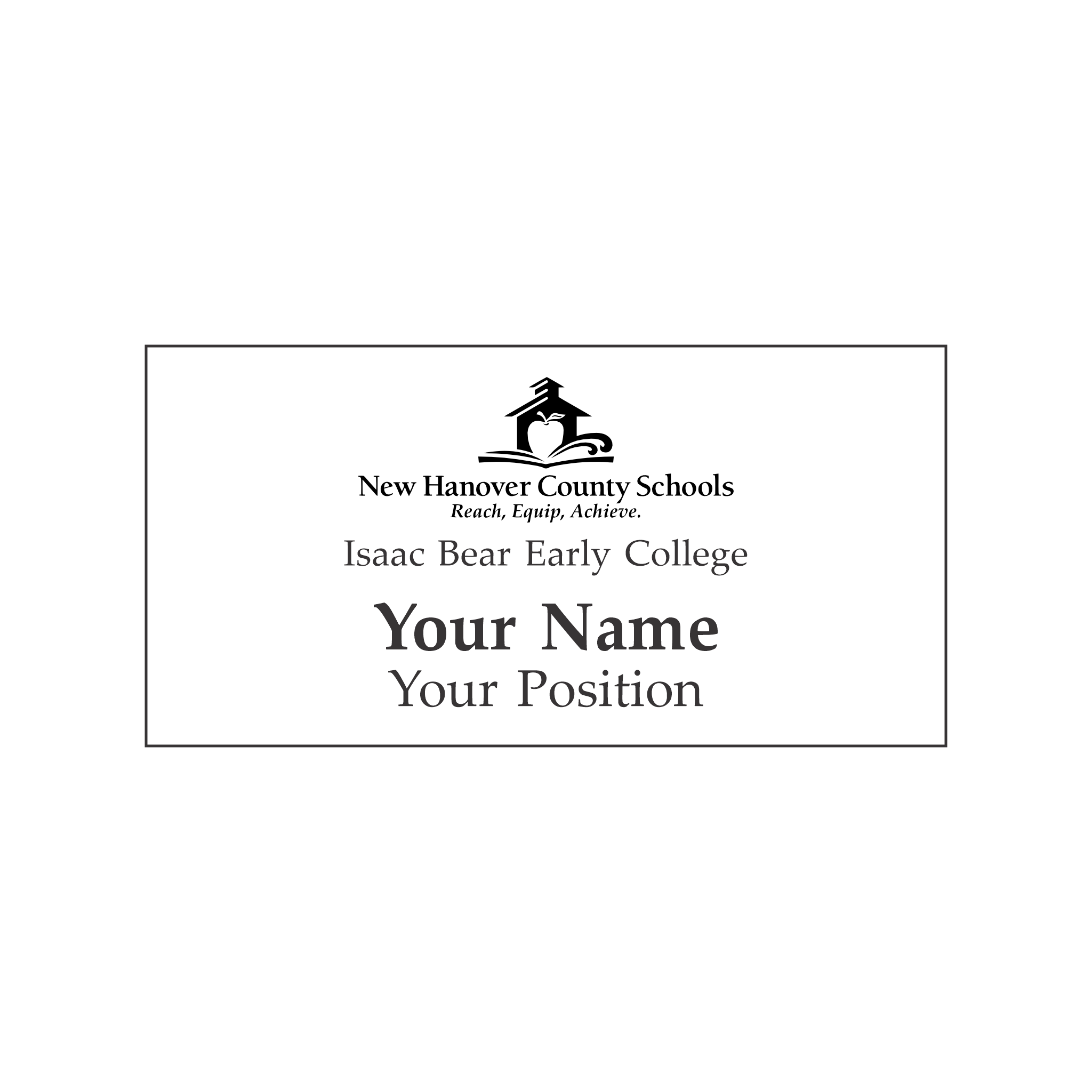 NHCS Isaac Bear Early College Badge