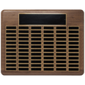 P2309: 22" x 30"/Plates 7/8" x 2 3/4" American Walnut 80 Plate Perpetual Plaque with Black Brass Plated Steel Plates