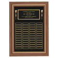 P2554: American Walnut 48 Plate Perpetual Plaque with Black Brass Plates