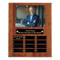 P2777: 10 1/2" x 13" American Walnut 12 Plate Photo Plaque w/Black Brass Plates-Holds 5" x 7" Photo