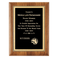 P2923 - 7" x 9" Walnut Plaque with Gold Florentine Border