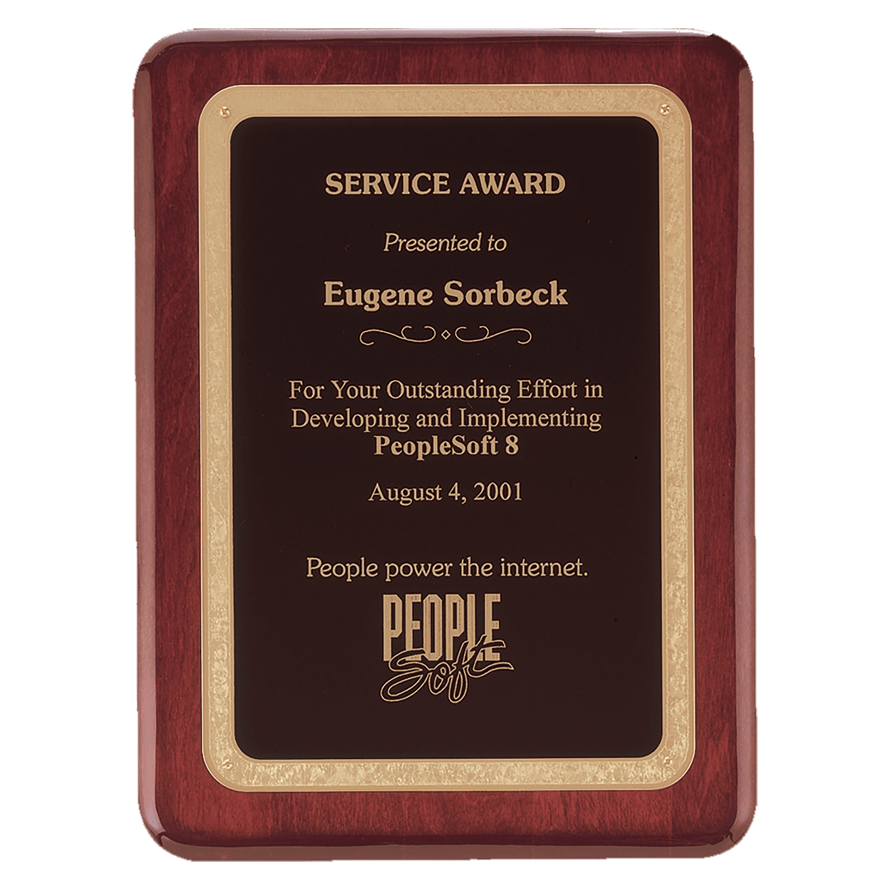 10 1/2" x 13" Rosewood Piano Finish Plaque with Black/Gold Florentine Design LaserFX Plate