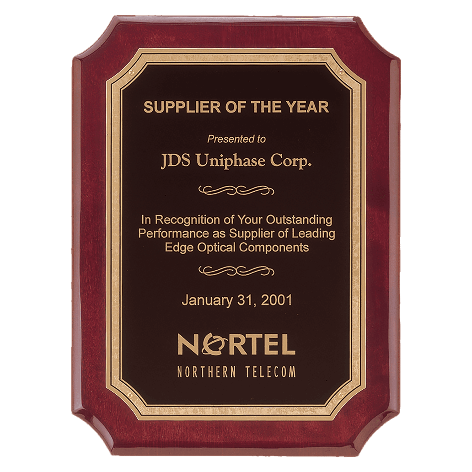 Plaque with Gold Border Black Brass Plated Steel Laser