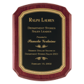 9" x 12" Airflyte Rosewood Piano Finish Plaque with Black/Gold Florentine Border LaserFX Plate