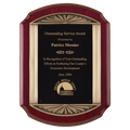 P4137: 11" x 15" Piano Finish Plaque with Antique Bronze Finish Frame Casting with Black LaserFX Engraving Plate