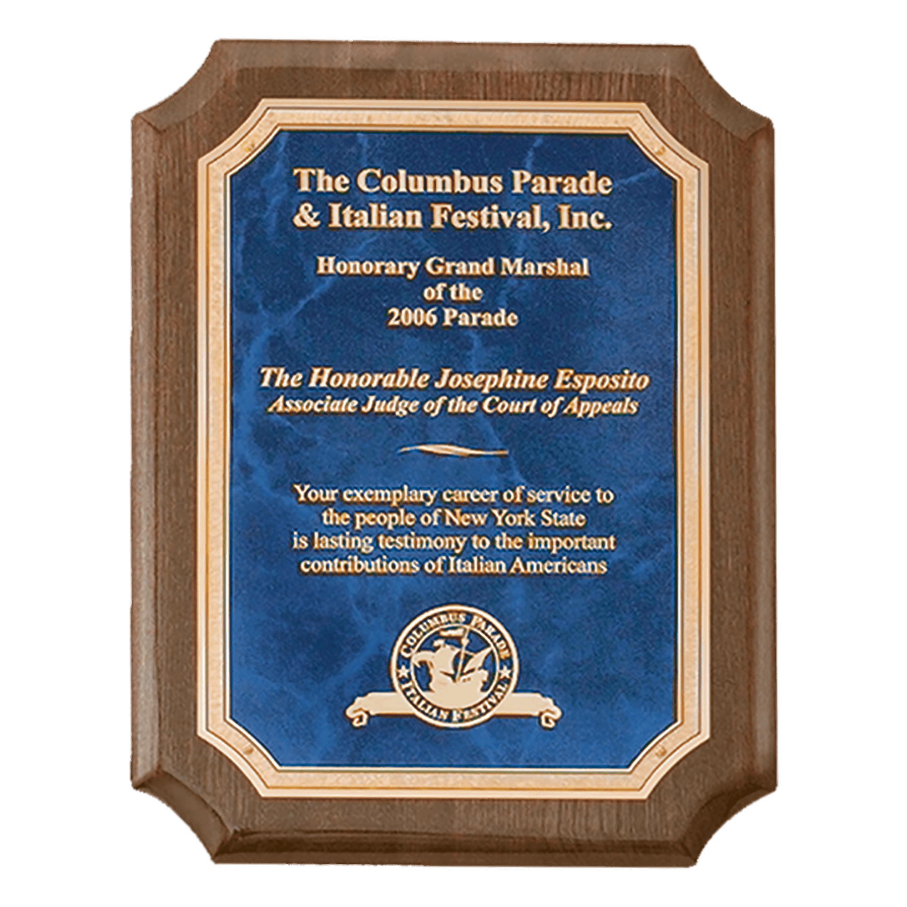 P4210 - 7" x 9" Premium Walnut Piano Finish Plaque