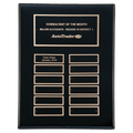 P5062: 9" x 12" Airflyte Black Piano Finish 12 Plate Perpetual Plaque with Black Brass Plates