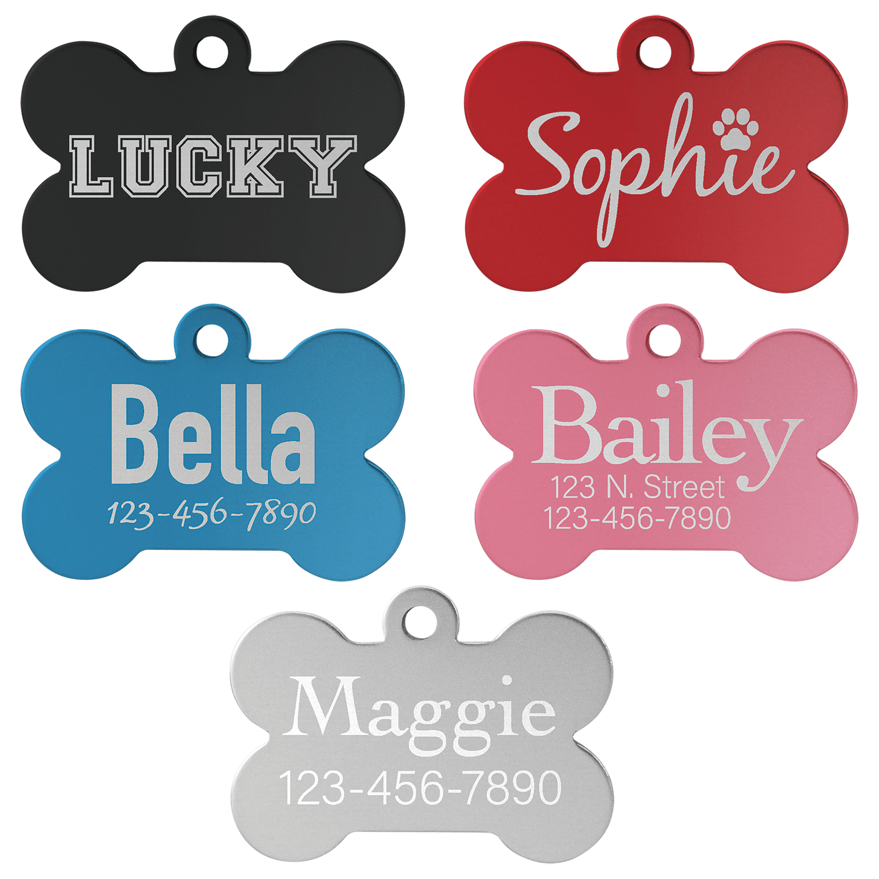 PET201: Anodized Aluminum Round Pet Bone Tag