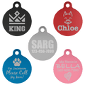 PET206: Anodized Aluminum Round Pet Tag with Tab