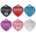 PET208: 1" x 1" Red Laserable Anodized Aluminum Heart Pet Tag