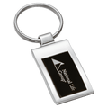 1" x 3 1/4" Chrome Plated Key Ring with Black Aluminum Insert