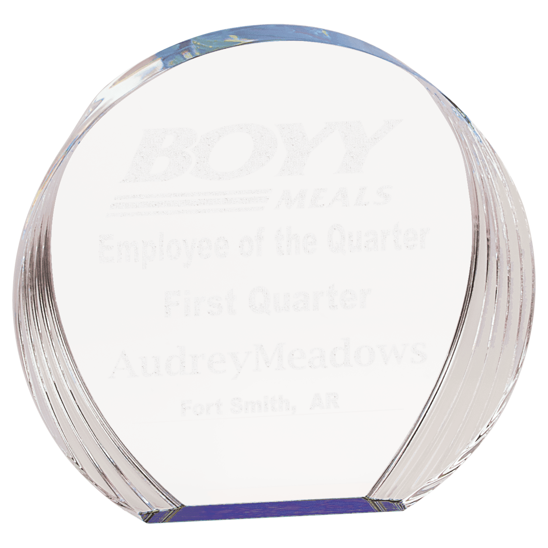6 1/2" x 6" Blue Round Acrylic