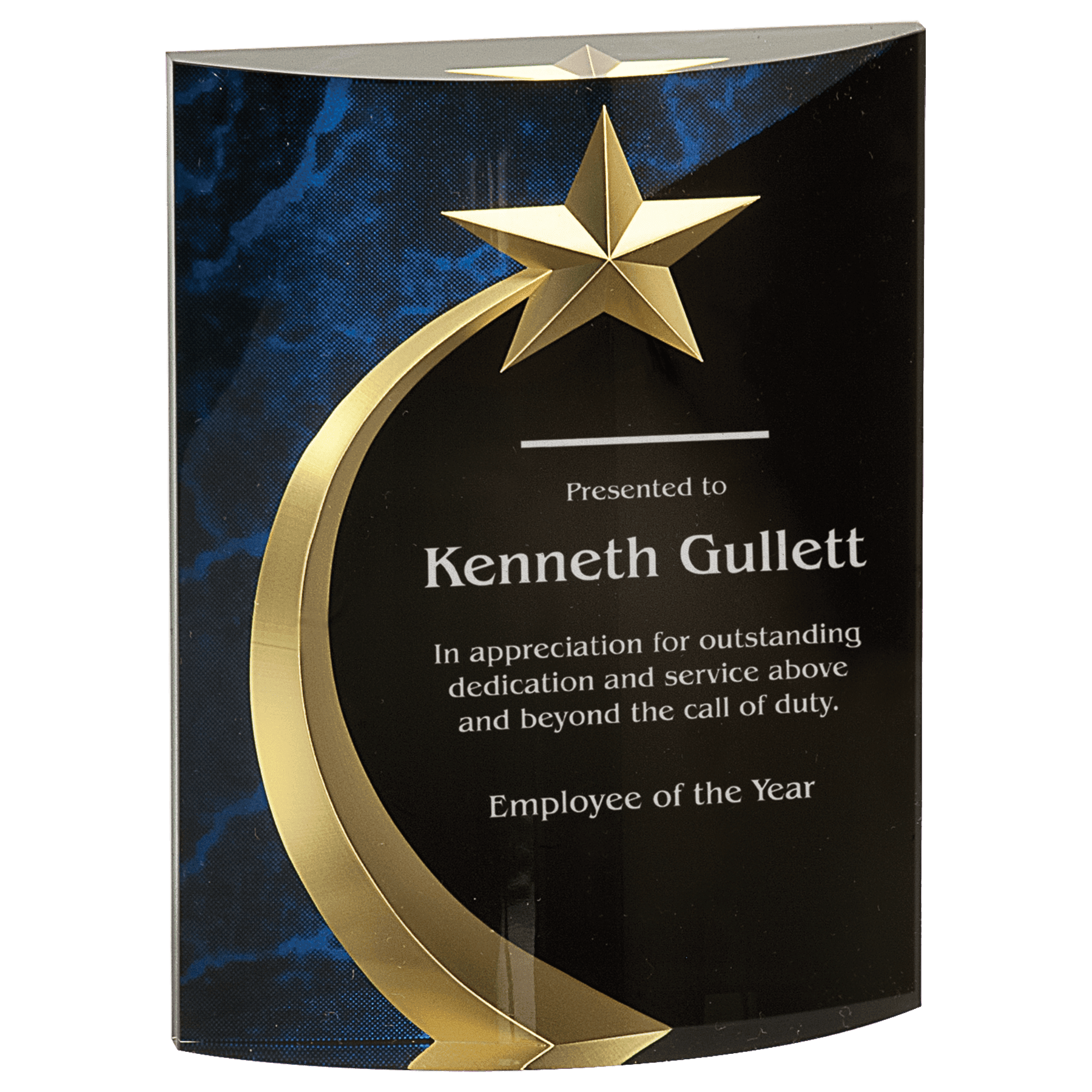 6" Blue Marble Rounded Shooting Star Acrylic