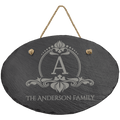 11 3/4" x 7 3/4" Oval Slate Decor with Hanger String