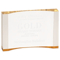 TAC47GD: 7" x 4 1/2" Gold 1" Thick Acrylic Crescent