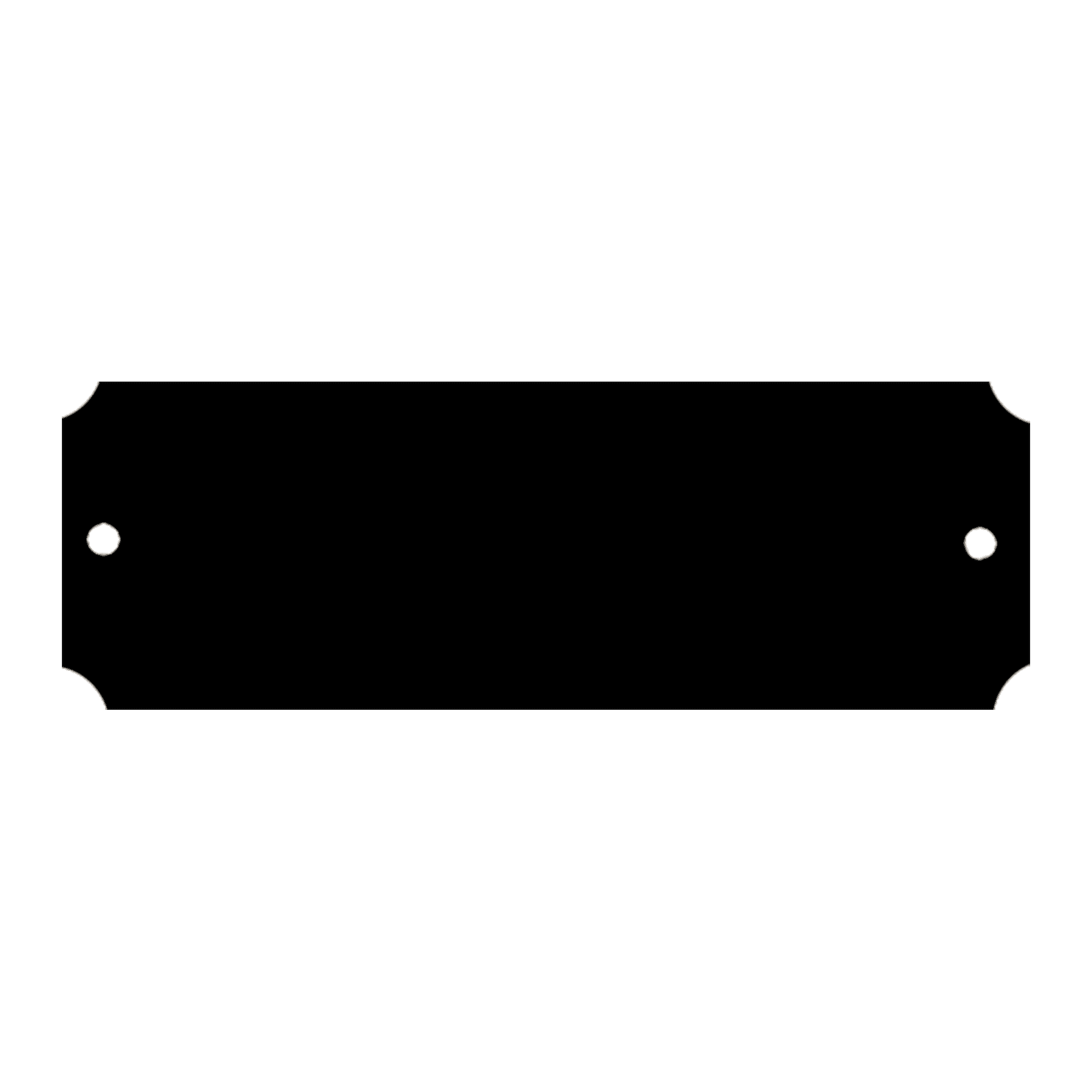 7/8" x 2 1/2" Laserable Black Brass Plate with Notched Corners and Two Holes