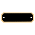 7/8" x 2 3/4" Black Notched Corner Plate with Gold Border and Two Holes