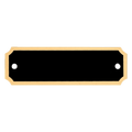 1" x 3 1/4" Black Notched Corner Plate with Gold Border and Two Holes