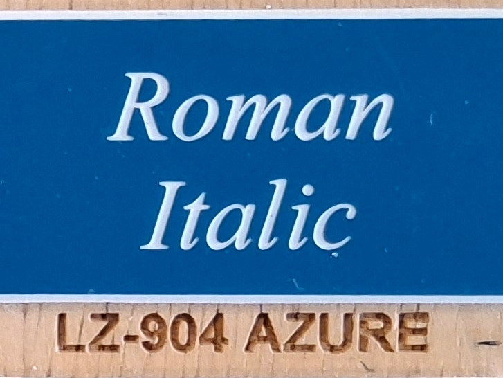 Azure Face, White Core Name Badge